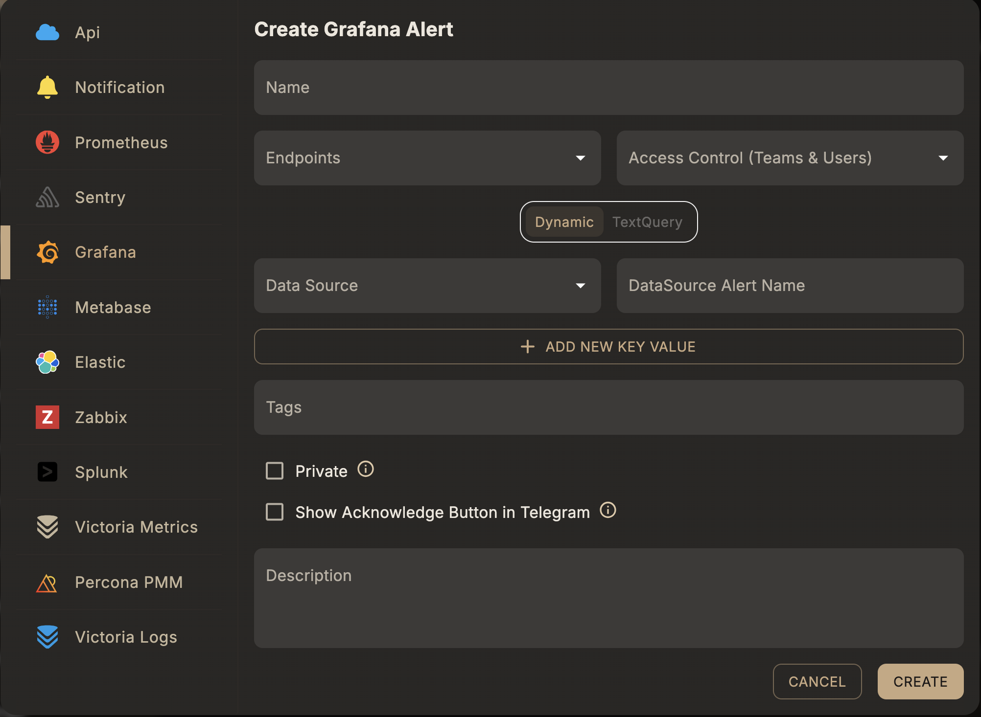 create grafana alert