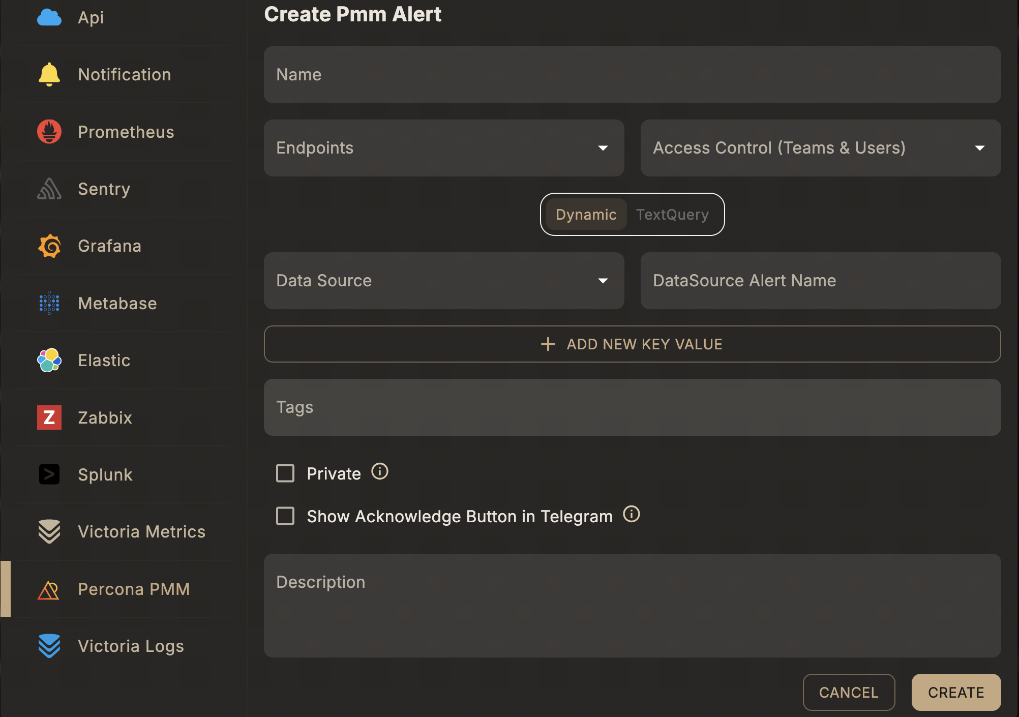 create pmm alert