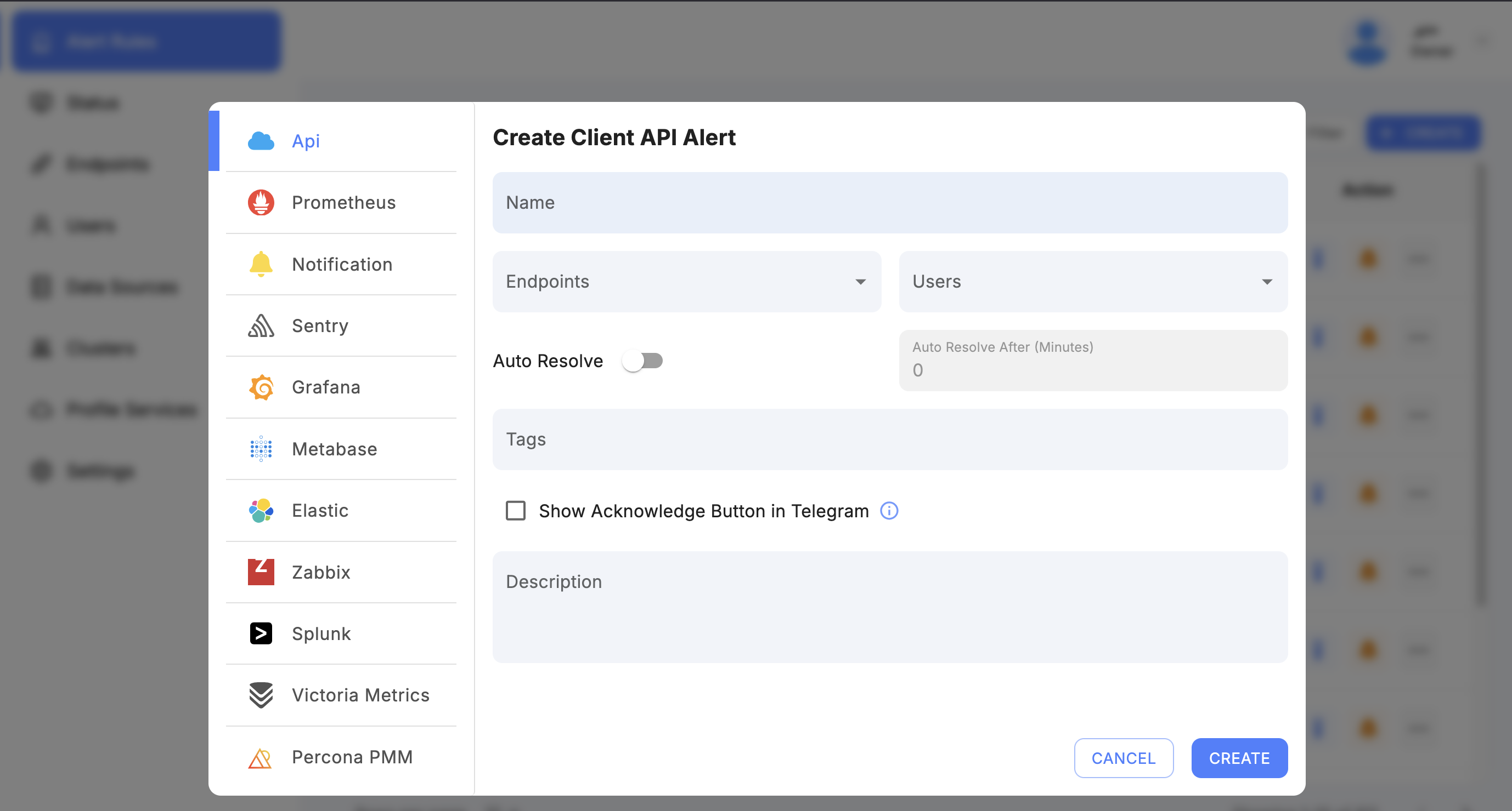 create alert